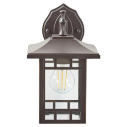 Beliani Outdoor Wall Light Black Iron Glass 28Cm Retro Lantern - Powder-Coated Weatherproof Finish - thumbnail 2