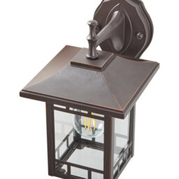 Beliani Outdoor Wall Light Black Iron Glass 28Cm Retro Lantern - Powder-Coated Weatherproof Finish - thumbnail 4