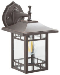 Beliani Outdoor Wall Light Black Iron Glass 28Cm Retro Lantern - Powder-Coated Weatherproof Finish - thumbnail 3