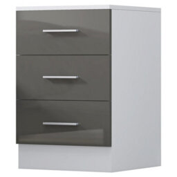 Reflect 3 Drawer Bedside Bundle (2X) - Grey Gloss & Matt White - Modern Bedside - H: 59.5Cm X W: 39.5Cm X D: 76Cm - thumbnail 5