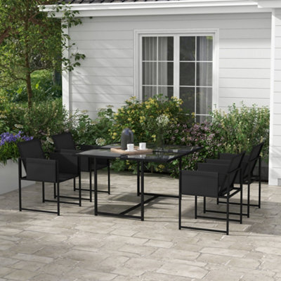 Outsunny 4 Seater Outdoor Table And Chairs With Adjustable Backrest For Garden - image 1