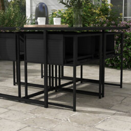 Outsunny 4 Seater Outdoor Table And Chairs With Adjustable Backrest For Garden - thumbnail 8