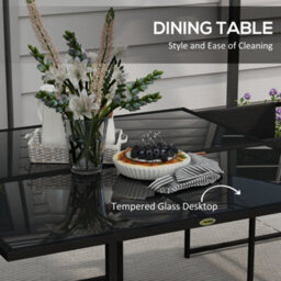 Outsunny 4 Seater Outdoor Table And Chairs With Adjustable Backrest For Garden - thumbnail 5