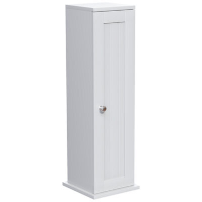 Hayle Matt White Freestanding Toilet Roll Holder Cupboard (H)650mm (W)200mm - image 1