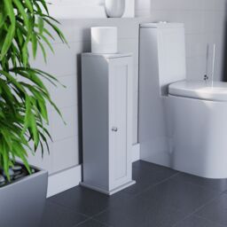 Hayle Matt White Freestanding Toilet Roll Holder Cupboard (H)650mm (W)200mm - thumbnail 4