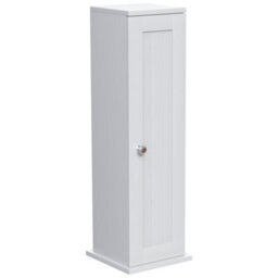 Hayle Matt White Freestanding Toilet Roll Holder Cupboard (H)650mm (W)200mm - thumbnail 1