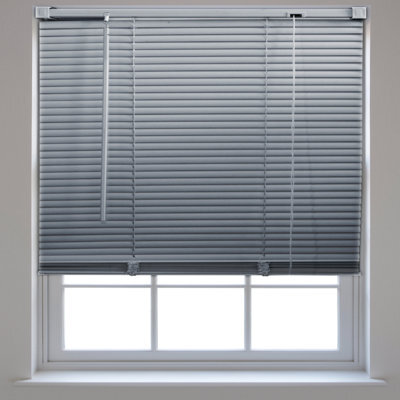 Furnished Pvc Venetian Blinds - Grey 25mm Slats Trimmable Blinds For Windows And Doors  (W)90Cm (L)210Cm - image 1
