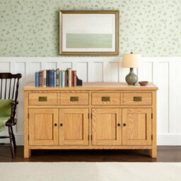 Surrey Oak Extra Large Sideboard Cabinet Fully Assembled - By Roseland Furniture - thumbnail 2