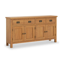 Surrey Oak Extra Large Sideboard Cabinet Fully Assembled - By Roseland Furniture