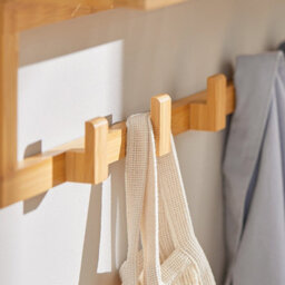 Sobuy Fhk06-N, Bamboo Wall Coat Rack With 6 Hooks Bathroom Wall Towel Rack Shelf, W90Xd12.5Xh14.5 - thumbnail 6