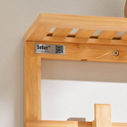 Sobuy Fhk06-N, Bamboo Wall Coat Rack With 6 Hooks Bathroom Wall Towel Rack Shelf, W90Xd12.5Xh14.5 - thumbnail 7