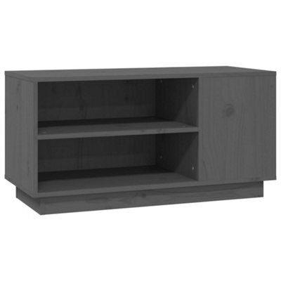 Berkfield Sturdy Tv Cabinet Grey 80X35X40.5 Cm Solid Wood Pine - image 1