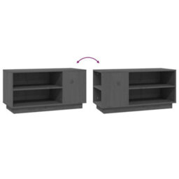 Berkfield Sturdy Tv Cabinet Grey 80X35X40.5 Cm Solid Wood Pine - thumbnail 7