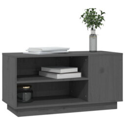 Berkfield Sturdy Tv Cabinet Grey 80X35X40.5 Cm Solid Wood Pine - thumbnail 4