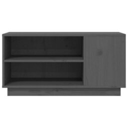 Berkfield Sturdy Tv Cabinet Grey 80X35X40.5 Cm Solid Wood Pine - thumbnail 5