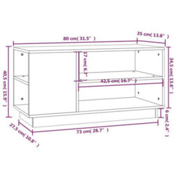 Berkfield Sturdy Tv Cabinet Grey 80X35X40.5 Cm Solid Wood Pine - thumbnail 9