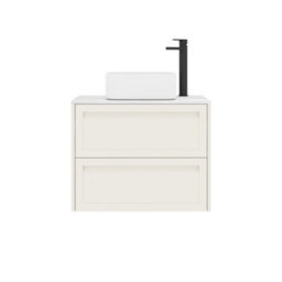 Royal Bathrooms Royal Bathroom Elmore 700mm Classic White Wall Mounted Countertop Bathroom Vanity Unit 2 Drawer With Elena Basin - thumbnail 7