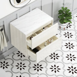 Royal Bathrooms Royal Bathroom Elmore 700mm Classic White Wall Mounted Countertop Bathroom Vanity Unit 2 Drawer With Elena Basin - thumbnail 6