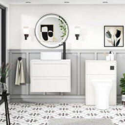 Royal Bathrooms Royal Bathroom Elmore 700mm Classic White Wall Mounted Countertop Bathroom Vanity Unit 2 Drawer With Elena Basin - thumbnail 5