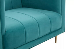 Premier Housewares Interiors By Premier Green Armchair, Plush Velvet Upholstered Seat, Sofa Couch For Outdoor Patio, Mid-Century Modern Armchair - thumbnail 9
