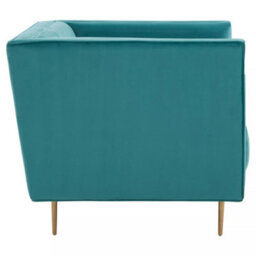 Premier Housewares Interiors By Premier Green Armchair, Plush Velvet Upholstered Seat, Sofa Couch For Outdoor Patio, Mid-Century Modern Armchair - thumbnail 3