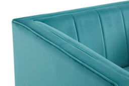 Premier Housewares Interiors By Premier Green Armchair, Plush Velvet Upholstered Seat, Sofa Couch For Outdoor Patio, Mid-Century Modern Armchair - thumbnail 7