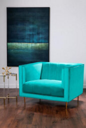 Premier Housewares Interiors By Premier Green Armchair, Plush Velvet Upholstered Seat, Sofa Couch For Outdoor Patio, Mid-Century Modern Armchair - thumbnail 6
