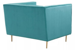 Premier Housewares Interiors By Premier Green Armchair, Plush Velvet Upholstered Seat, Sofa Couch For Outdoor Patio, Mid-Century Modern Armchair - thumbnail 4