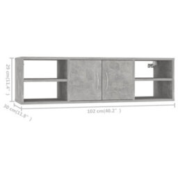 Berkfield Wall Shelf Concrete Grey 102X30X29 Cm Engineered Wood - thumbnail 8