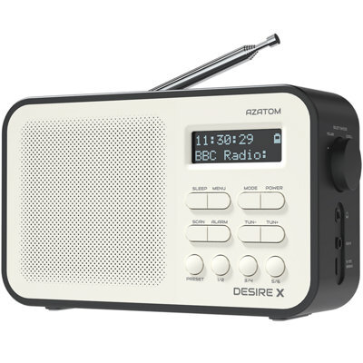 Azatom Desire X Dab / Dab+ Radio Mains & Battery, Bluetooth, Alarms, Fast Presets (Black) - image 1