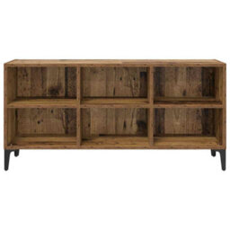 Berkfield Rustic Old Wood Tv Stand Old Wood Engineered Wood, Metal Medium Storage - thumbnail 5