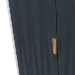 Pesaro Ready Assembled Modern Matt Indigo & White 2 Drawer Tall Double Wardrobe (H)1970mm (W)740mm (D)530mm - thumbnail 5