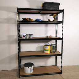 Samuel Alexander 1.22M X 1.83M 5 Tier Heavy Duty Metal Shelving Storage Racking Unit In Black - thumbnail 2