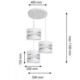 Luminosa Lighting Luminosa Helen Cluster Pendant Ceiling Light White, Silver 35Cm - thumbnail 2