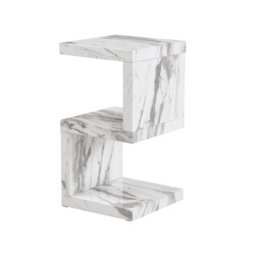 Furniture in Fashion Miami High Gloss S Shape Side Table In Filo Marble Effect - thumbnail 4