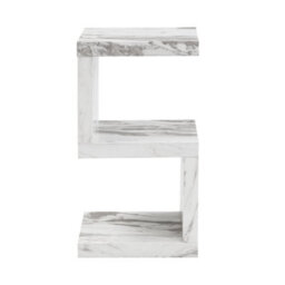 Furniture in Fashion Miami High Gloss S Shape Side Table In Filo Marble Effect - thumbnail 5
