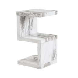 Furniture in Fashion Miami High Gloss S Shape Side Table In Filo Marble Effect - thumbnail 3