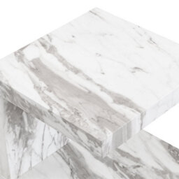 Furniture in Fashion Miami High Gloss S Shape Side Table In Filo Marble Effect - thumbnail 8