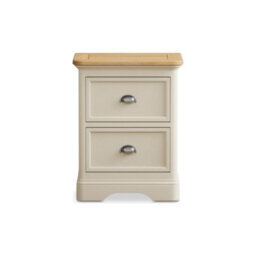 Furniture 48 Ashton Oak And Cream Painted 2 Drawer Bedside Chest - thumbnail 1