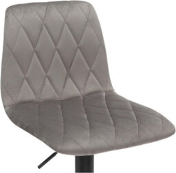 Lamboro Verona Velvet Kitchen Bar Stools, Matt Black Stem & Base, Height Adjustable Gas Lift With Backrest, Breakfast Bar Stool - Grey - thumbnail 5