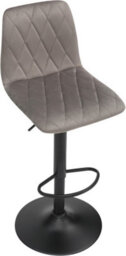 Lamboro Verona Velvet Kitchen Bar Stools, Matt Black Stem & Base, Height Adjustable Gas Lift With Backrest, Breakfast Bar Stool - Grey - thumbnail 4
