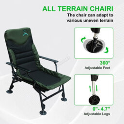 Carpzilla Portable Folding Fishing Chair With Footrest 170 Recline Extend Green - thumbnail 7