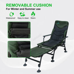 Carpzilla Portable Folding Fishing Chair With Footrest 170 Recline Extend Green - thumbnail 8