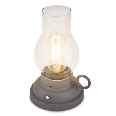 Briloner Lantern Rechargeable Led Table Oil Lamp Candle Antique Style Outdoor Anthracite - image 1