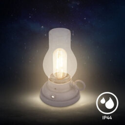 Briloner Lantern Rechargeable Led Table Oil Lamp Candle Antique Style Outdoor Anthracite - thumbnail 5
