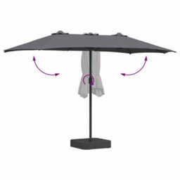 Berkfield Modern Garden Parasol Anthracite 385 X 209 X 244 Cm Fabric - thumbnail 8