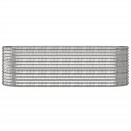 Berkfield Durable Garden Planter Powder-Coated Steel 224X80X68 Cm Silver - thumbnail 3