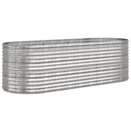 Berkfield Durable Garden Planter Powder-Coated Steel 224X80X68 Cm Silver