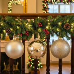 Shatchi Set Of 3 - 20Cm Champange Christmas Baubles (Glossy, Matte, Glitter) Décor Pack - thumbnail 8