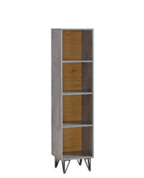 Arte Rustic-Chic Bookcase - Lofter In Oak Wotan & Concrete, H1635mm W350mm D350mm - thumbnail 1
